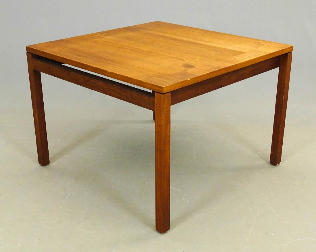 Mid Century Knoll Teak Table: Mid Century Labeled Knoll teak table. 27" x 27" x 19".