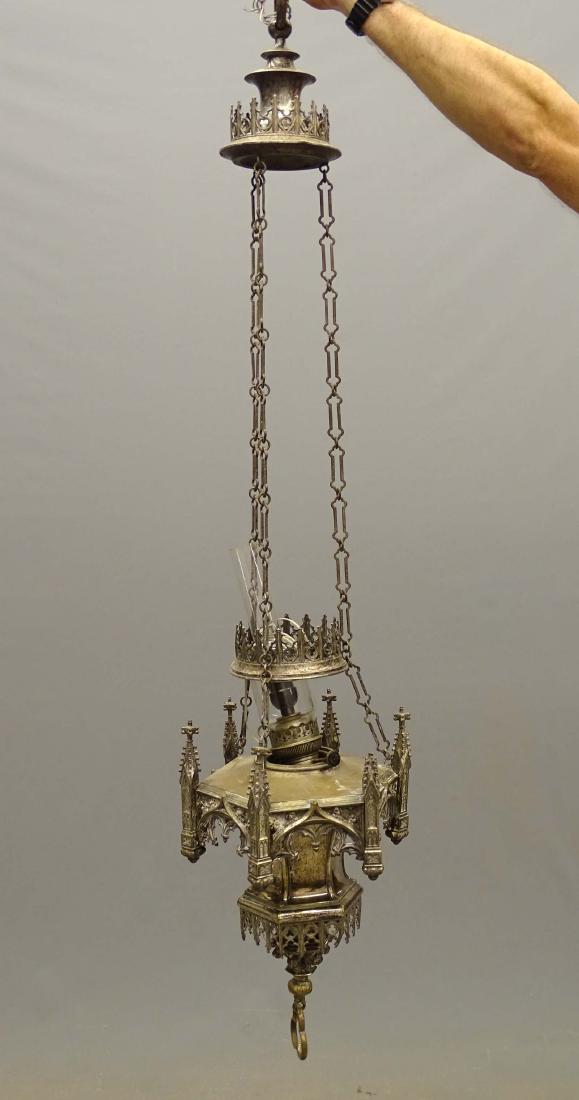 Gothic Revival Silverplate Chandelier (1 of 3)