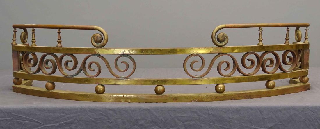 Fireplace Fender: Early brass fireplace fender. 40" W., 9 1/2" Ht..