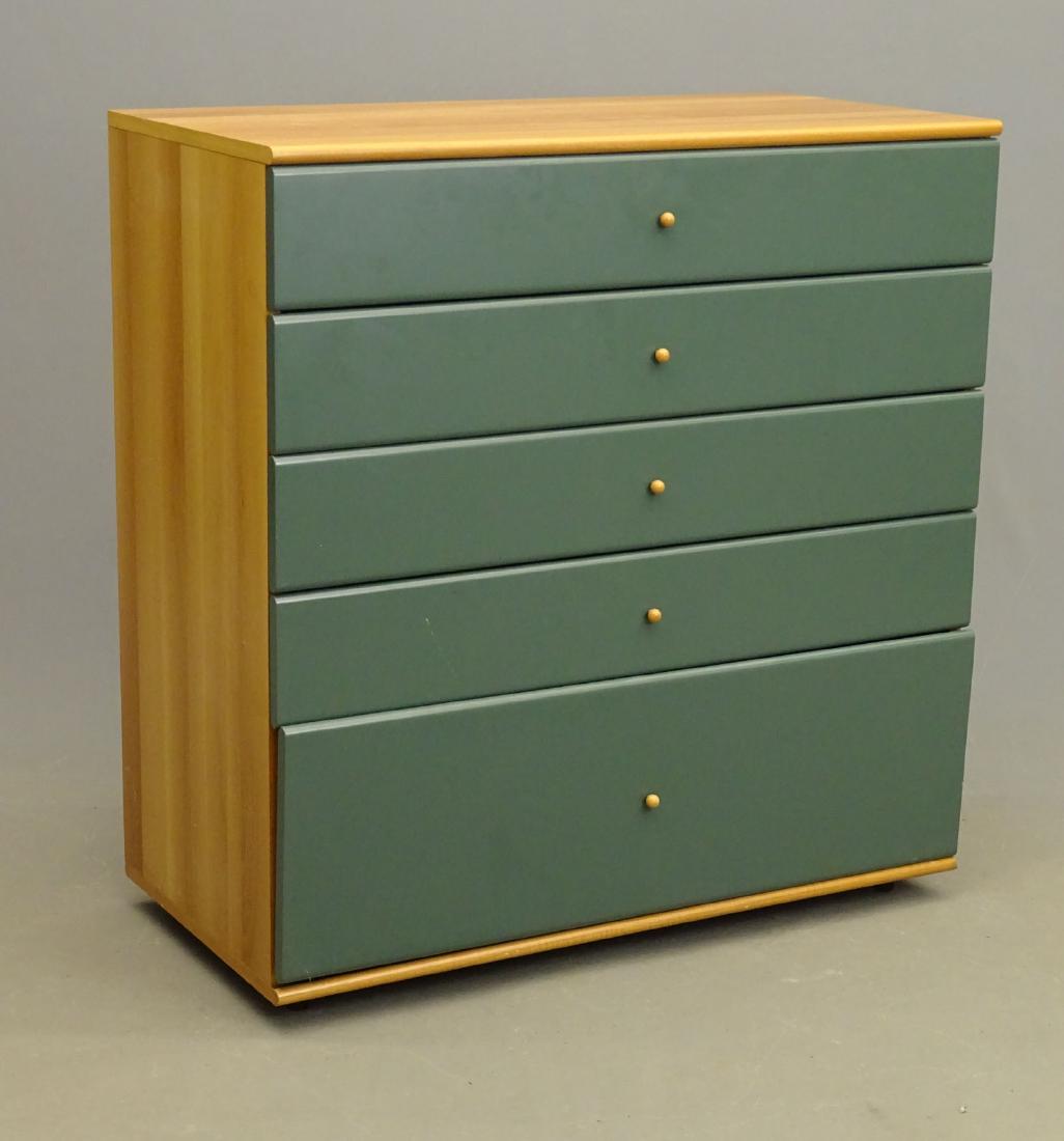 Maurice Villency Chest Of Drawers: Maurice Villency chest of drawers. Top drawer labeled. 39 1/2" x 19 1/2" x 39 3/4" Ht..