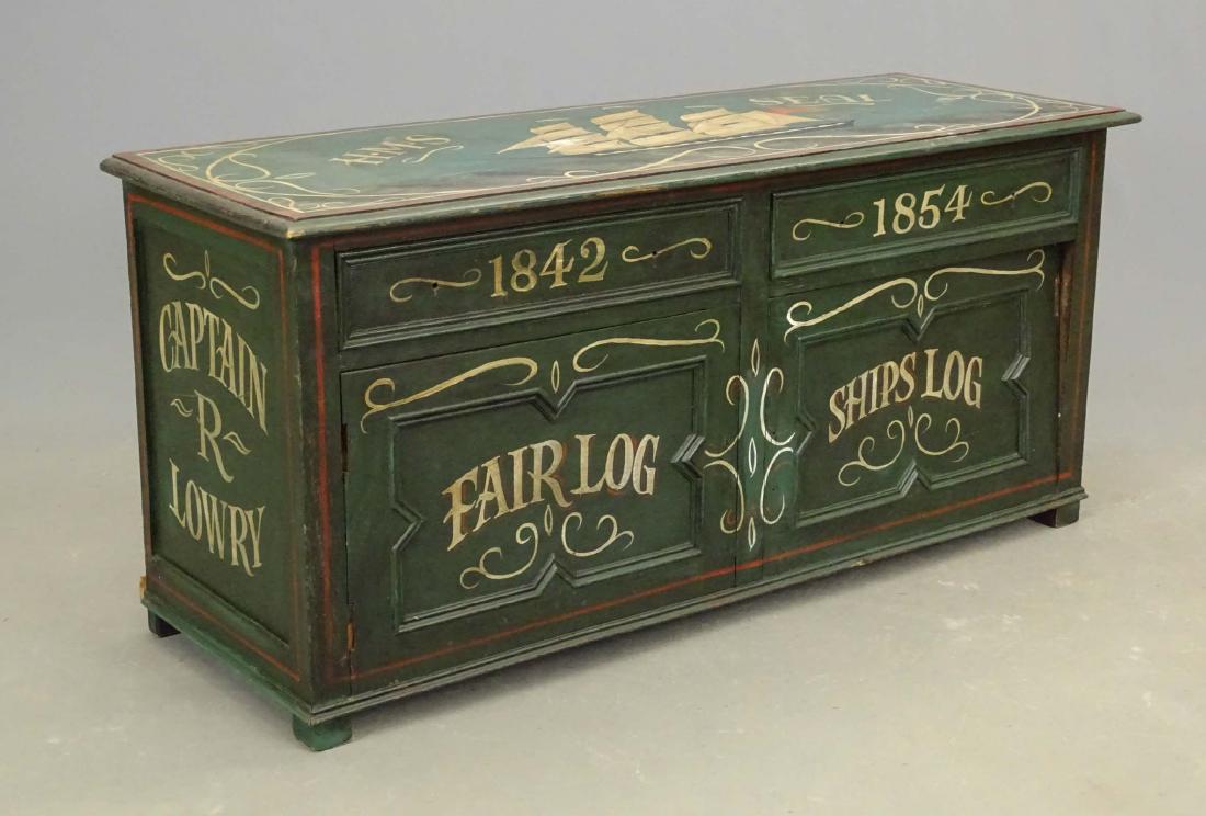 Paint Decorated Nautical Theme Trunk (1 of 4)