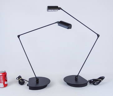 Pair Tommaso Cimini Daphine Lamps: Pair of Tomasso Cimini Daphine desk lamps for Lumina.