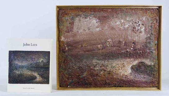 John Lees (20th Century): John Lees (20th Century), "Landscape", 1980-93, oil on canvas, 16 1/2" x 20 1/2", signed and dated verso "J. Lees / 1981-85;/ 1993". The date of 1993 was applied after the artist had done some additio