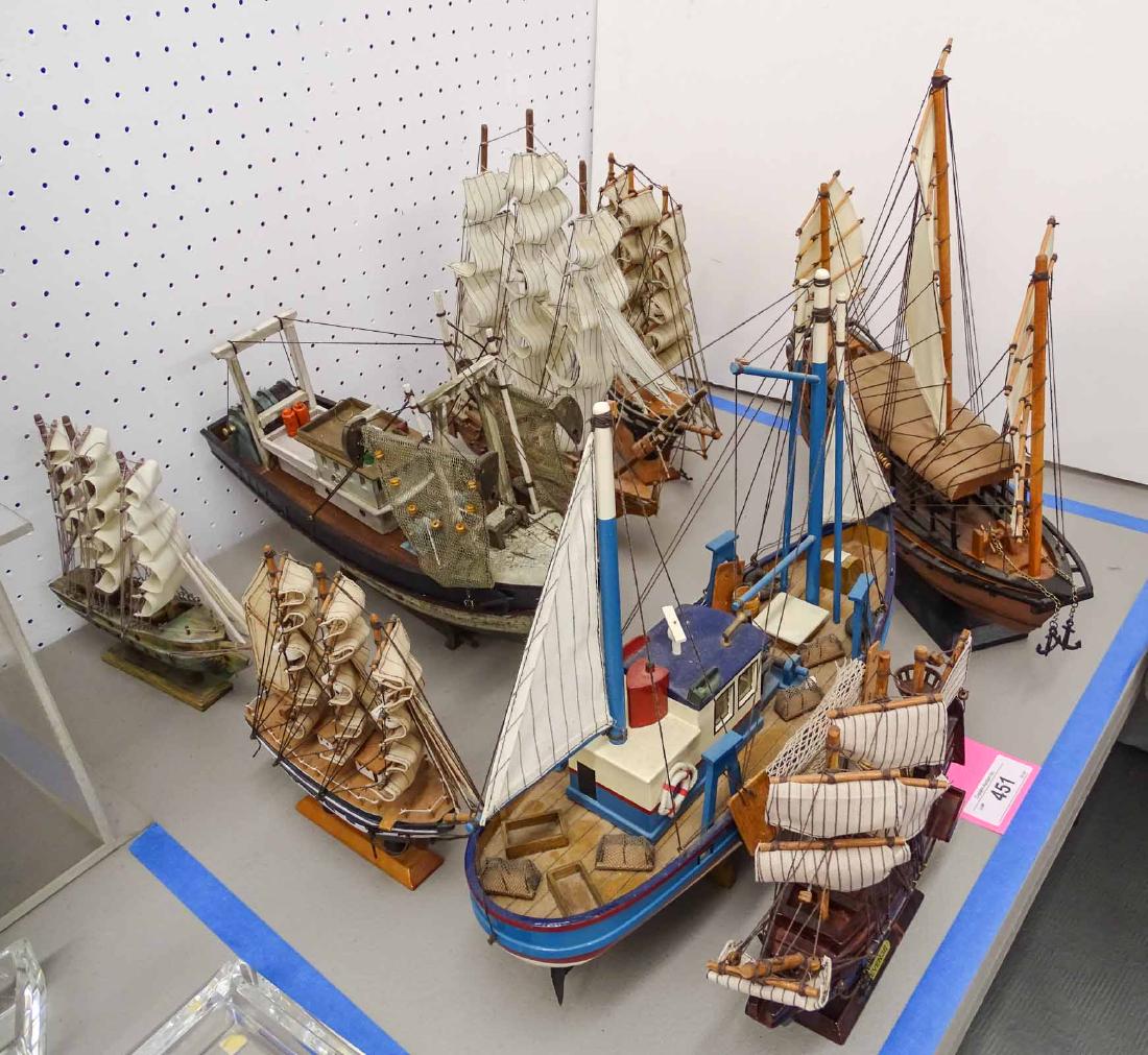 Ship Models: Lot of (8) various ship models. Longest 17" L..