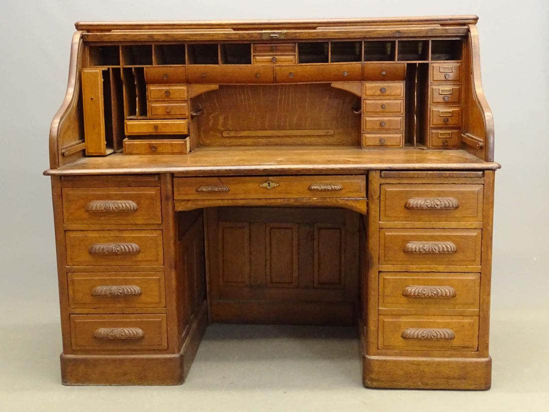 Oak Rolltop Desk (1 of 6)
