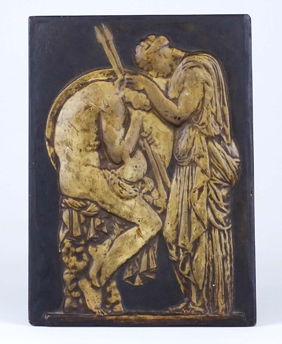 Charles Hazeltine (Mass. . R.I. Mid 19th Century): Charles Hazeltine (Mass. . R.I. Mid 19th Century), plasterwork sculpture. Marked verso. 12" x 9".