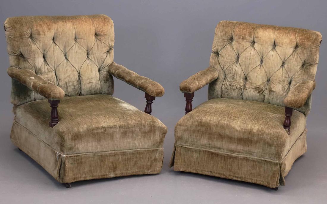 Pair Victorian Upholstered Chairs (1 of 10)