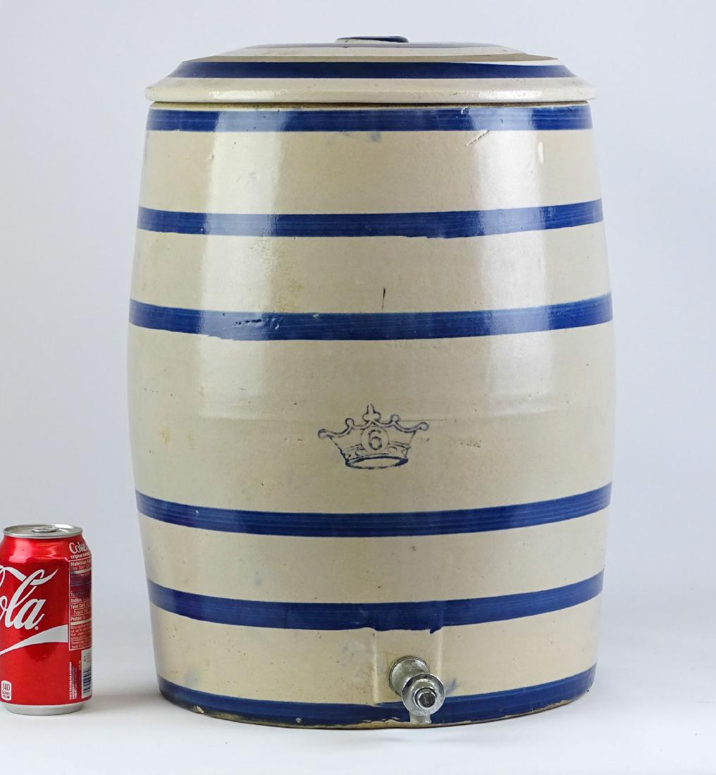 Water Cooler: Stoneware water cooler. 13" D., 17 1/2" Ht..