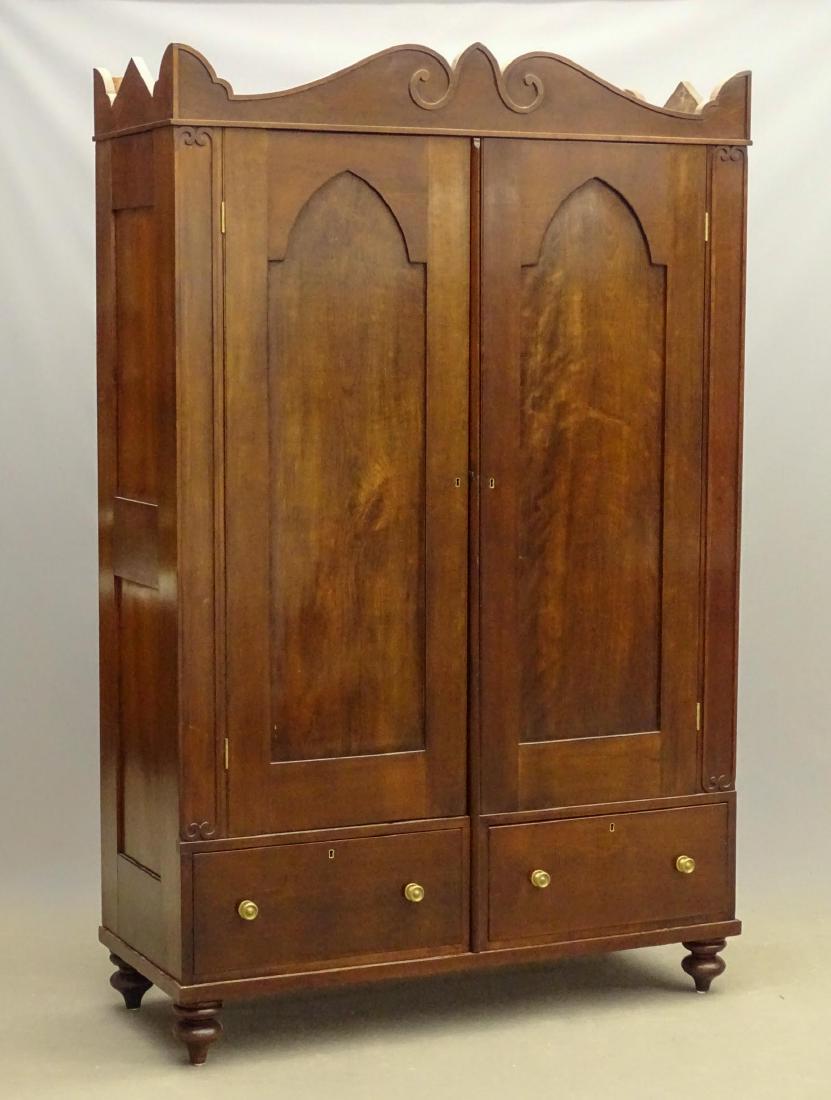19th c. Empire Gothic Cherry Armoire (1 of 6)