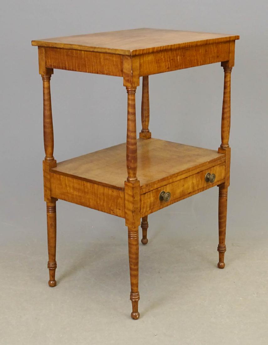 19th c. Tiger Maple Sheraton Stand (1 of 5)