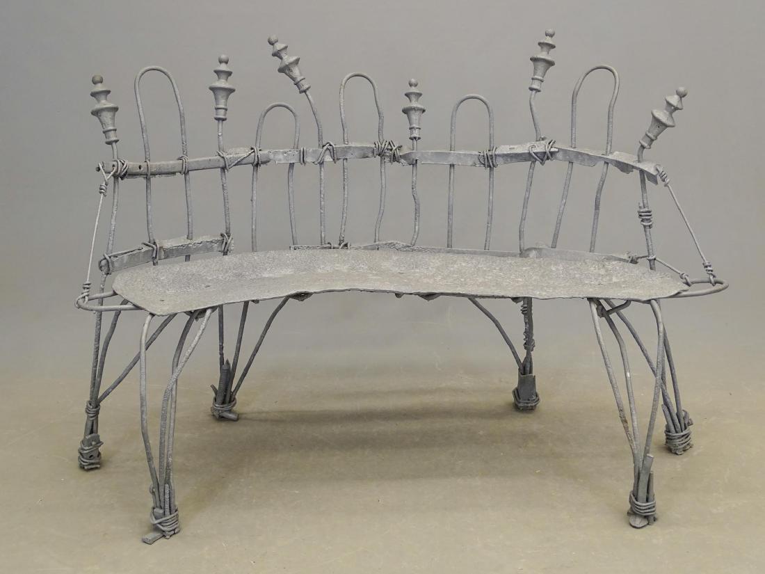 Folk Art Metal Bench (1 of 7)