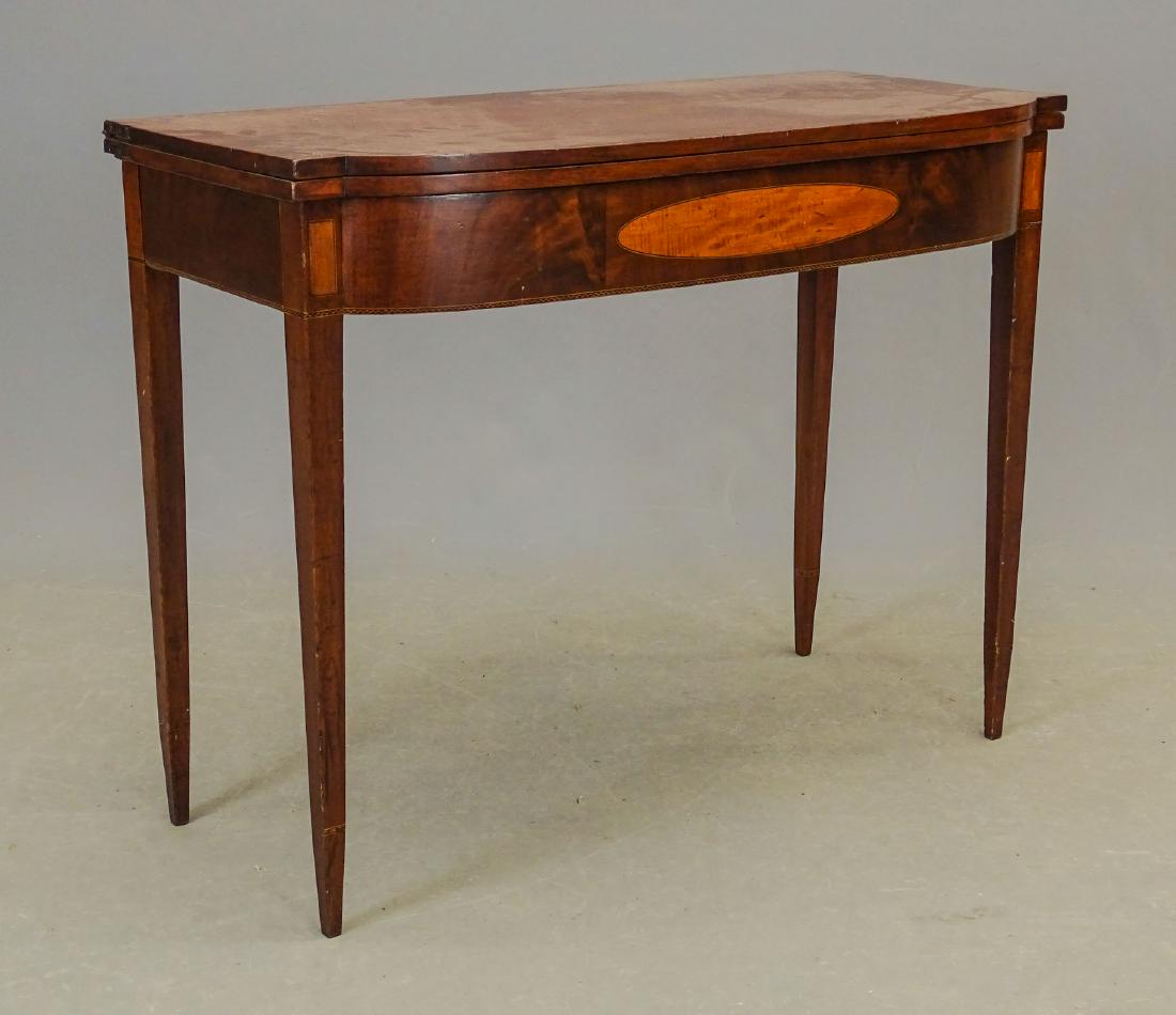 19th c. Federal Mahogany Inlaid Card Table (1 of 6)