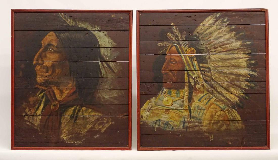 Pair Native American Portrait Panels (1 of 6)