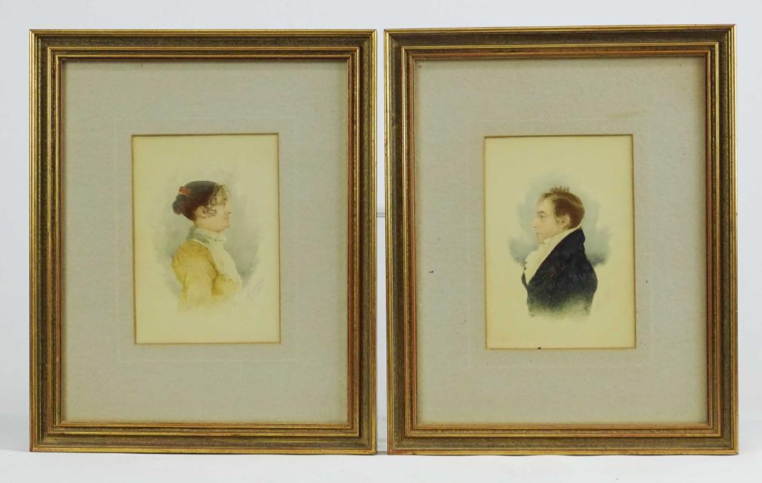 Pair 19th c. Miniature Portraits (1 of 9)