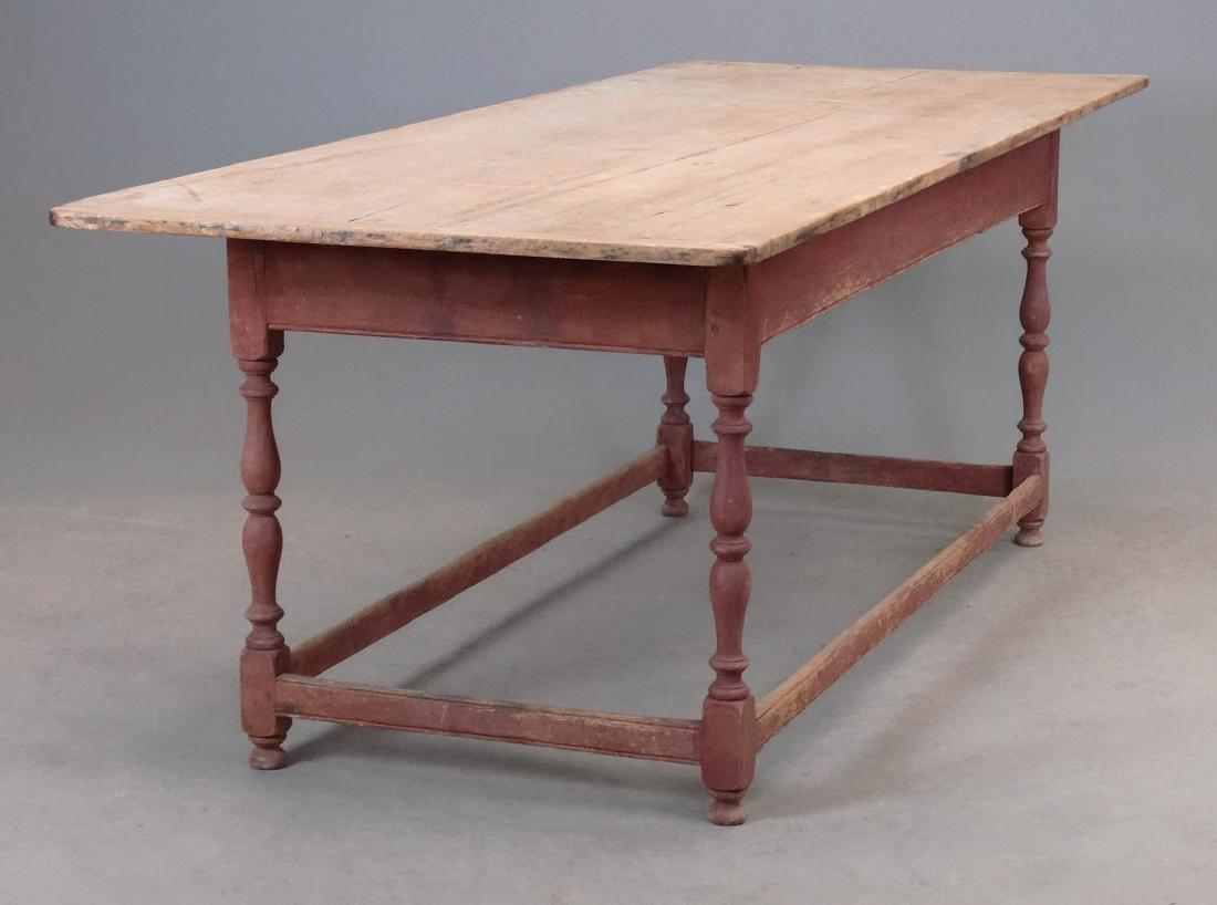 19th c. Stretcher Base Farm Table (1 of 2)