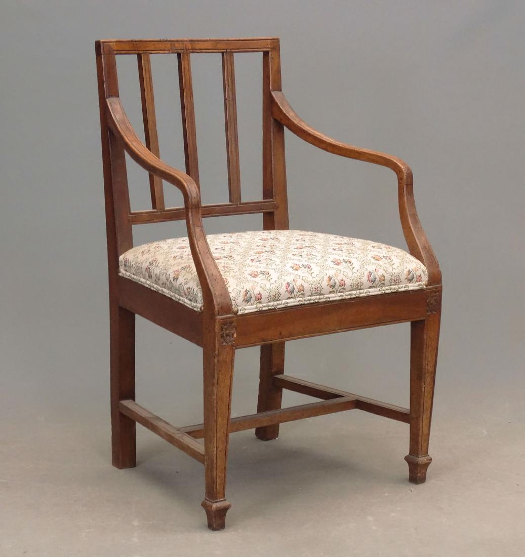 19th c. Hepplewhite Armchair: 19th c. Hepplewhite armchair., 18" seat Ht., 34" overall Ht..
