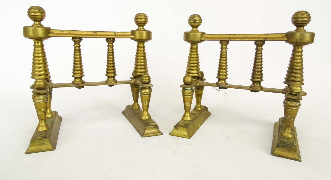 Pair Brass Fire Dogs (1 of 4)