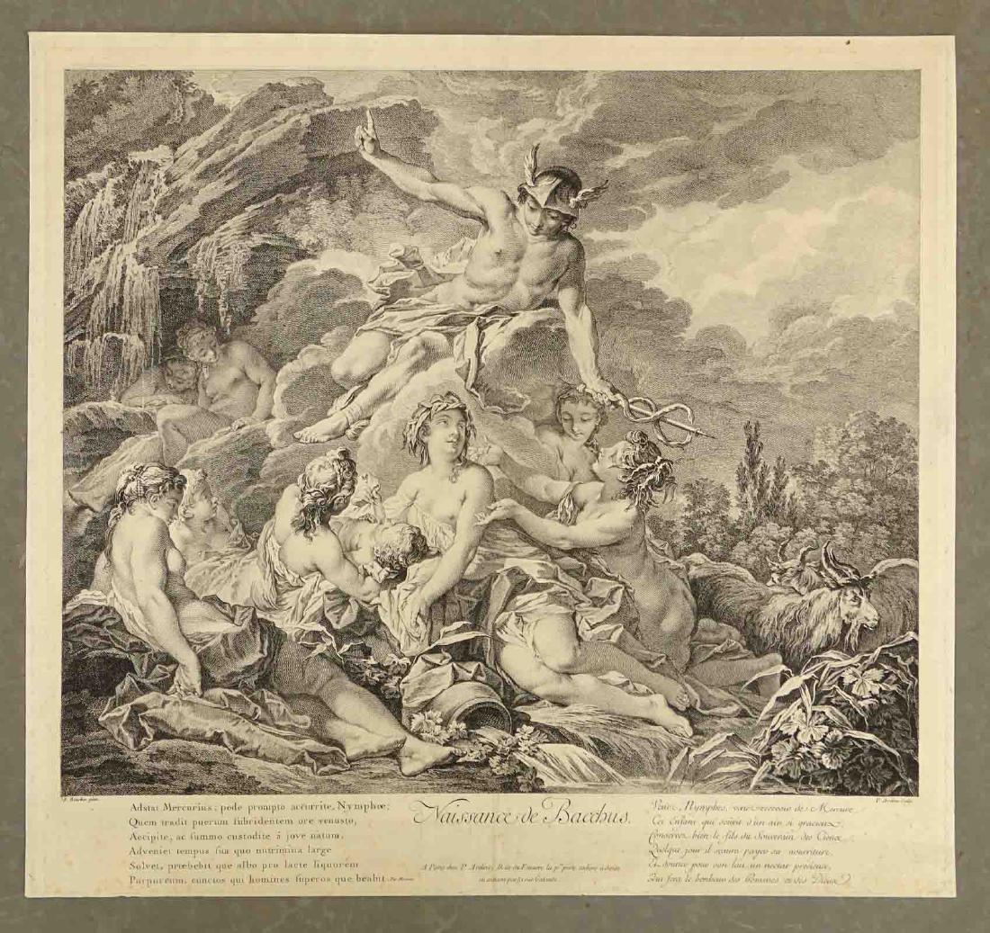 Boucher Birth of Bacchus Antique Print (1 of 2)