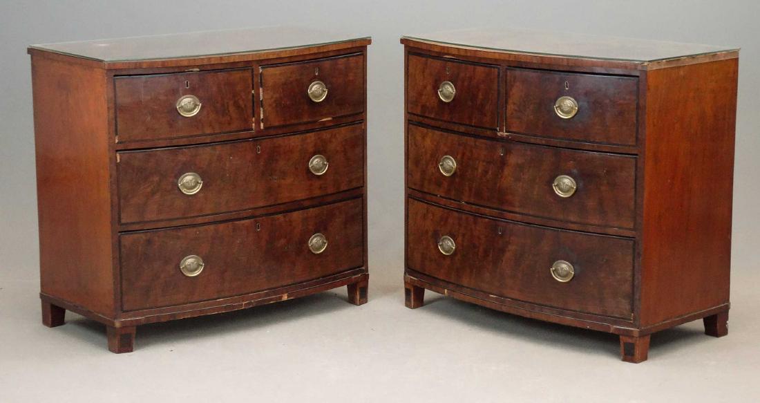 Pair 19th c. English Bowfront Chests (1 of 12)