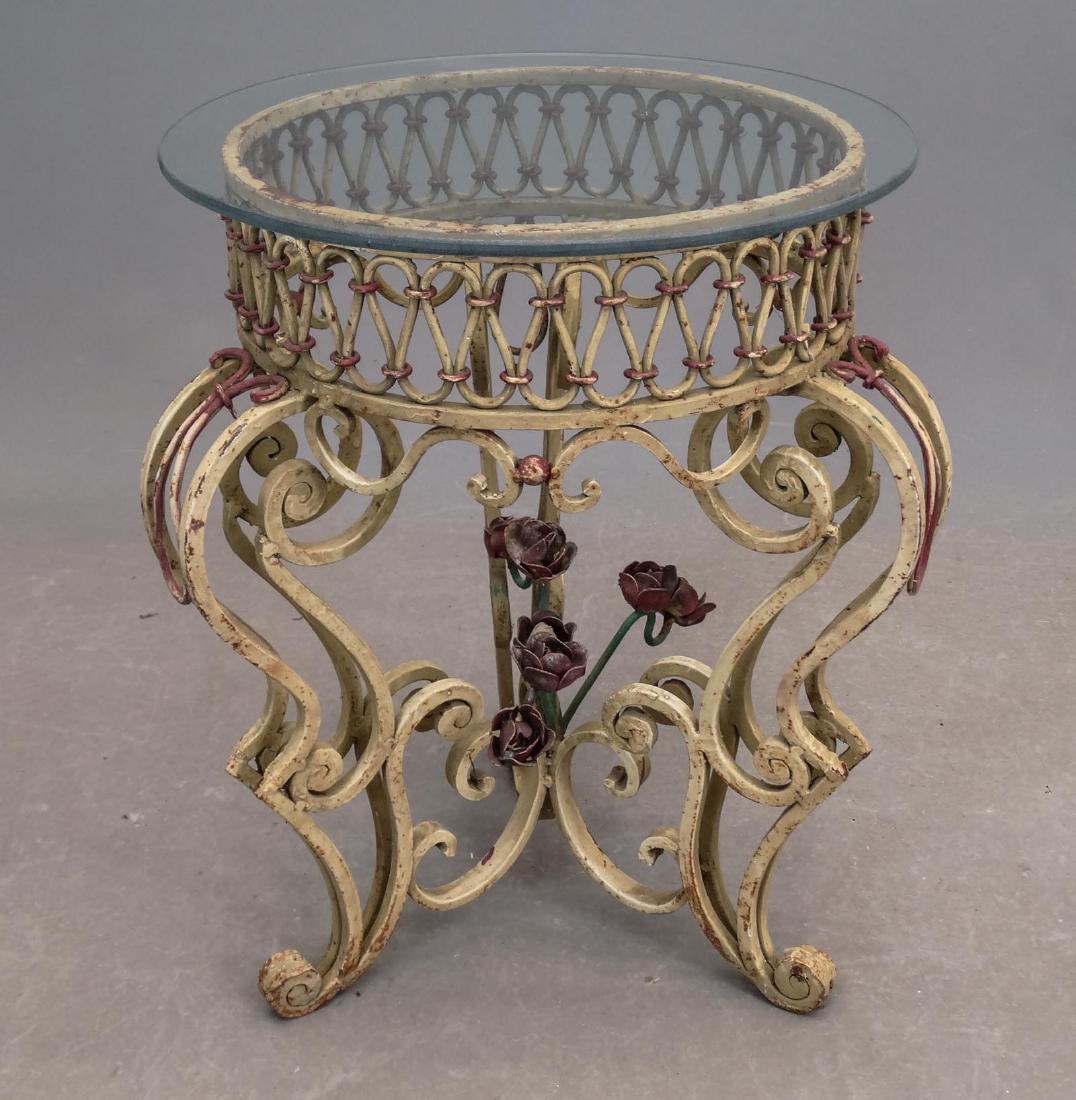 Glass Top Wrought Iron Table (1 of 3)