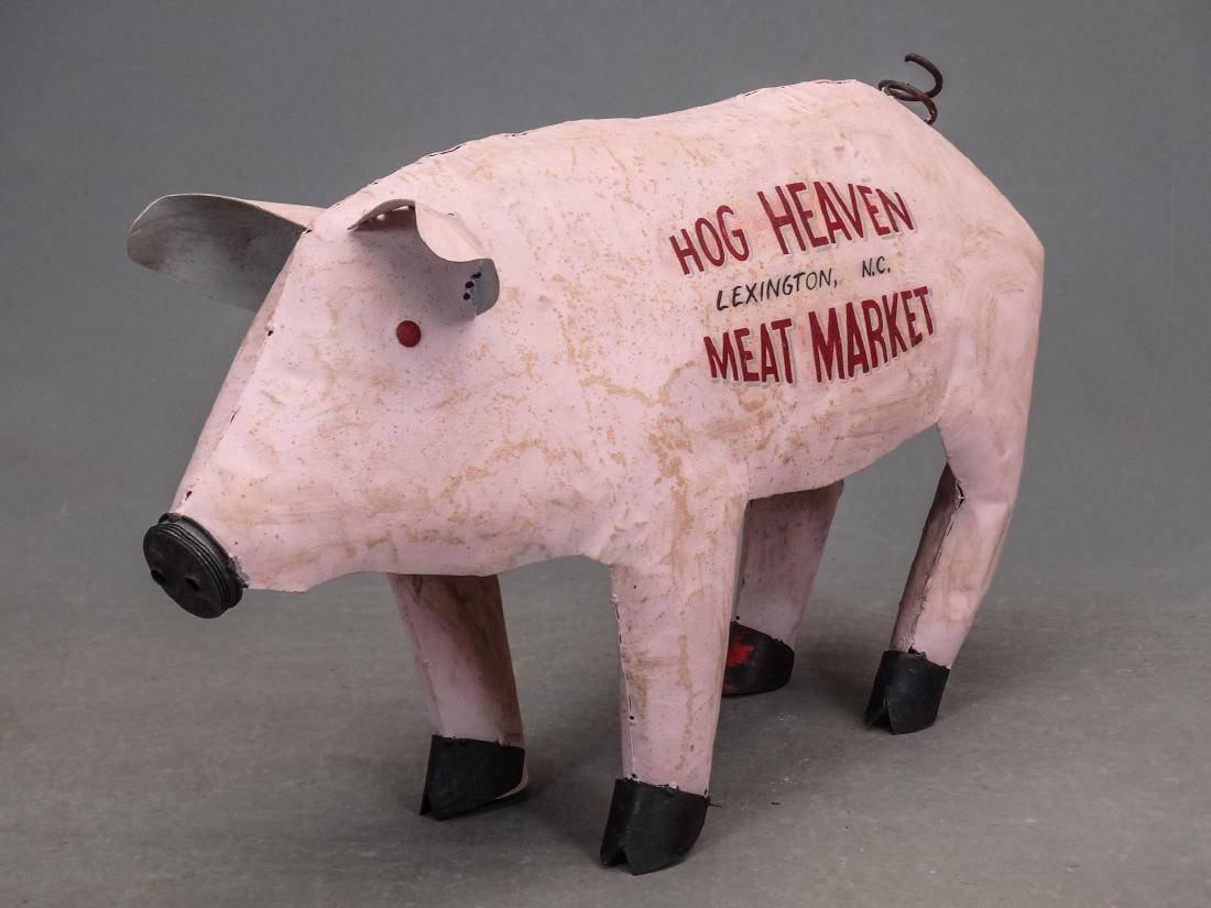 Folk Art Sheet Metal Advertising Pig (1 of 4)