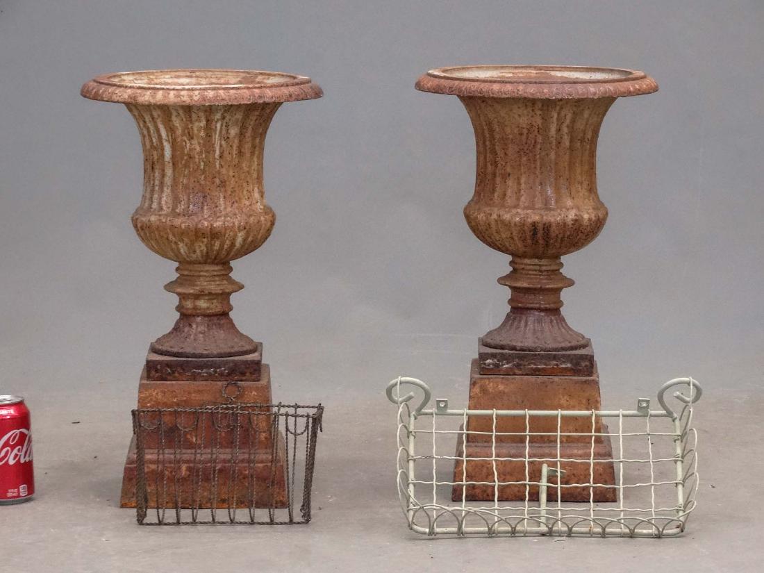 Pair Cast Iron Urns (1 of 6)