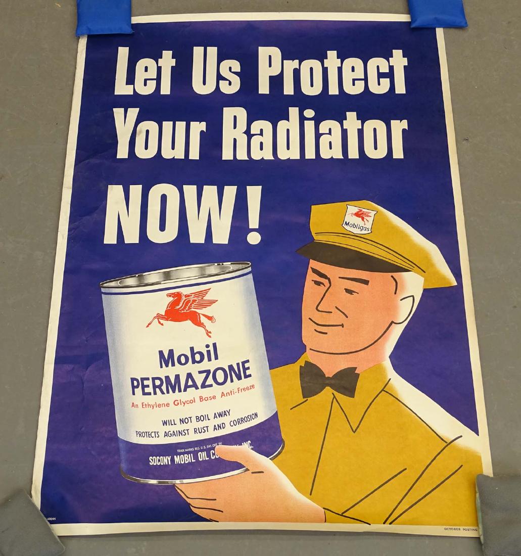 C. 1960's Mobil Poster: C. 1960's poster Mobil Permazone". 47" x 34". Imperfections.