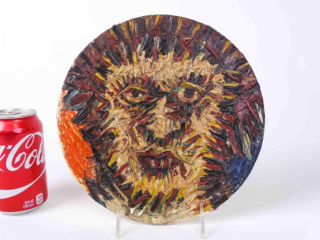 Dan Basen (1939-1970): Dan Basen (1939-1970), portrait, oil on canvas. 9 1/2" D.. Provenance estate of the artist to Joe Vergilio to current consignor.