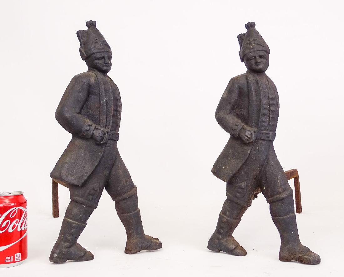 Pair 19th c. Hessian Andirons (1 of 4)