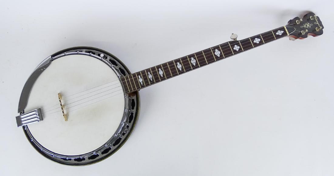 Banjo: Banjo. Headstock marked "Aoyama".