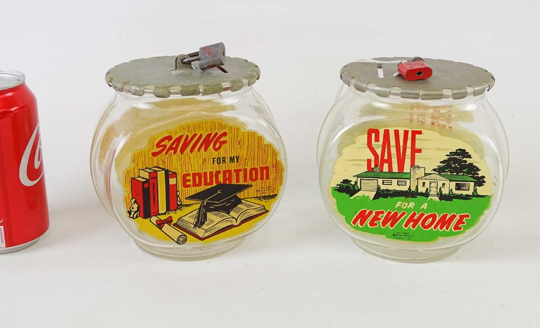 Bank Lot: Lot (2) C. 1950's cookie jar banks. Bower MFG. Co., Goshen Indiana. 5" W., 5" Ht..