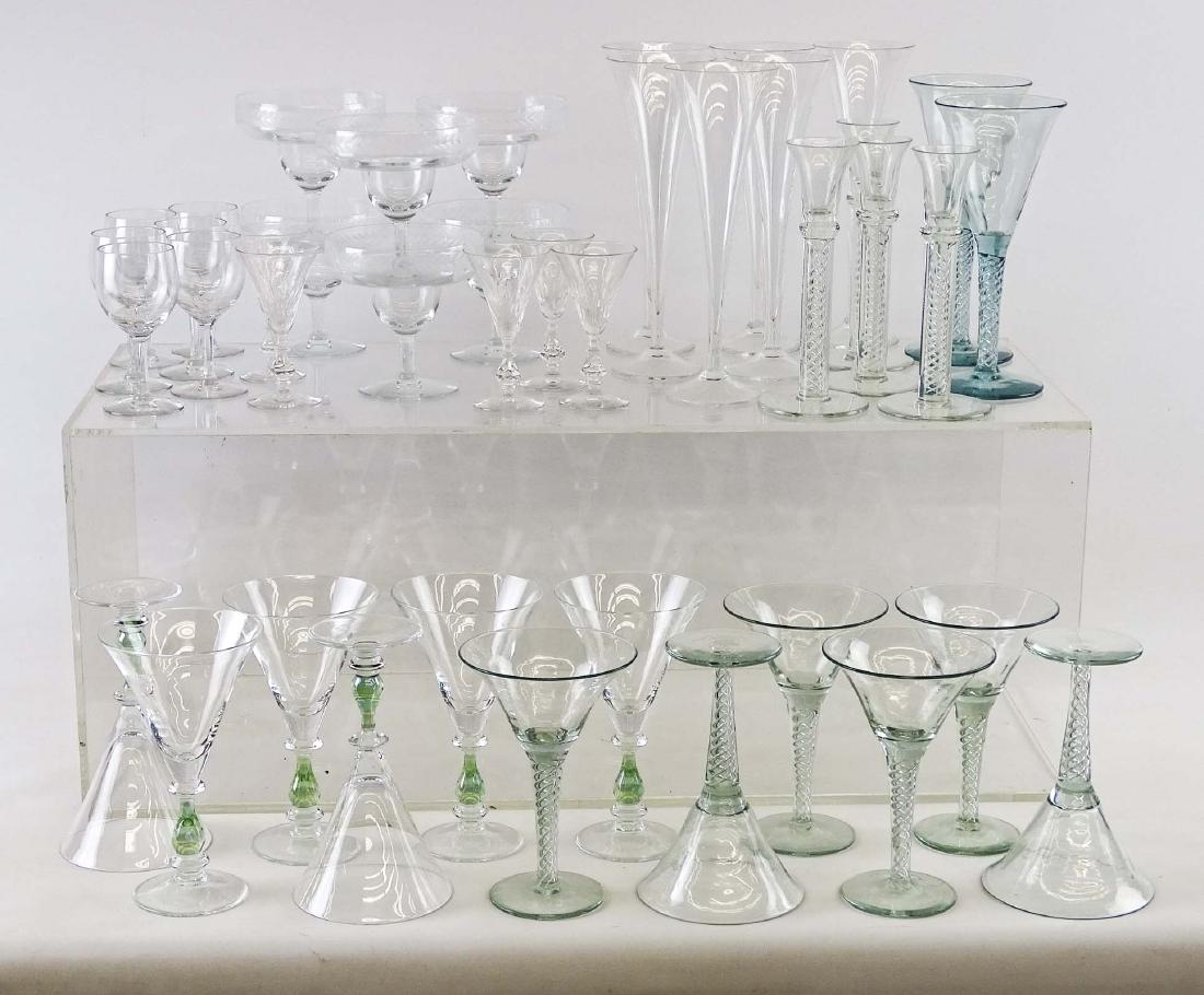 Glassware Lot: Lot of glassware. Various sets of wine glasses. (40) pieces.