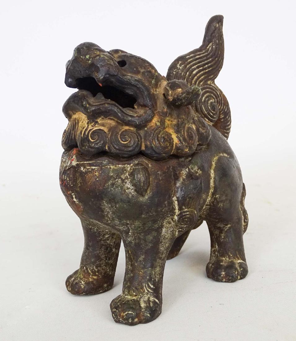 Chinese Iron Censer: Chinese iron dragon form censer. Approx. 5" W., 6 1/2" Ht..