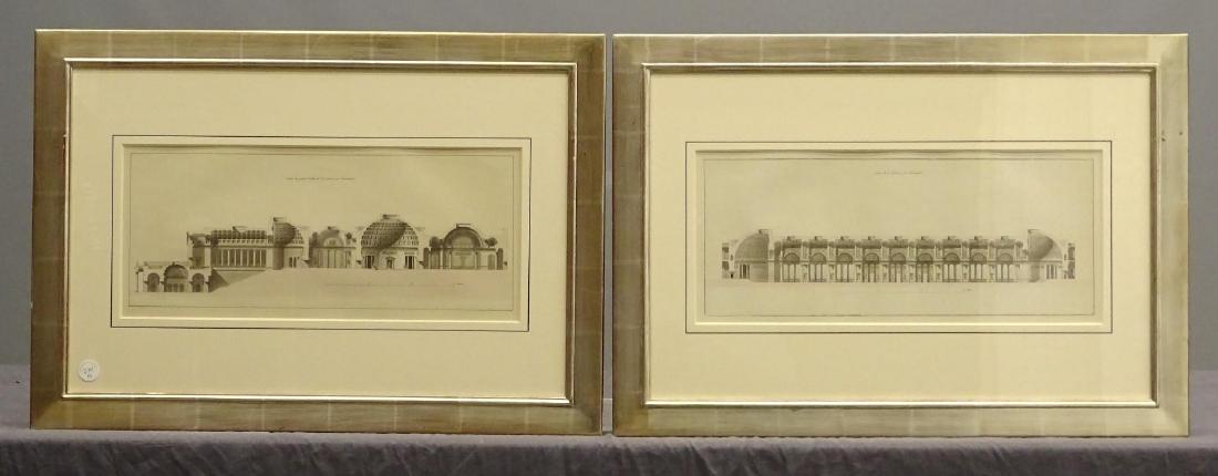 Pair French Architectural Study Prints (1 of 8)