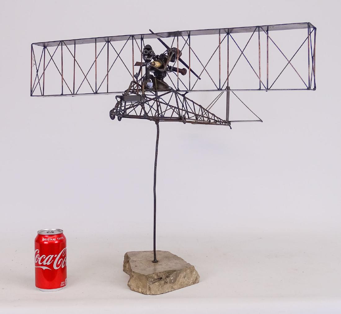 Seaplane Sculpture: Seaplane sculpture. 27" wing span, 27" D., 21 1/2".