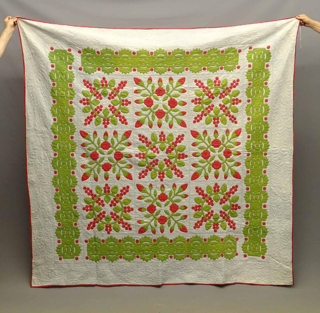 C. 1870's Floral Applique Quilt (1 of 2)
