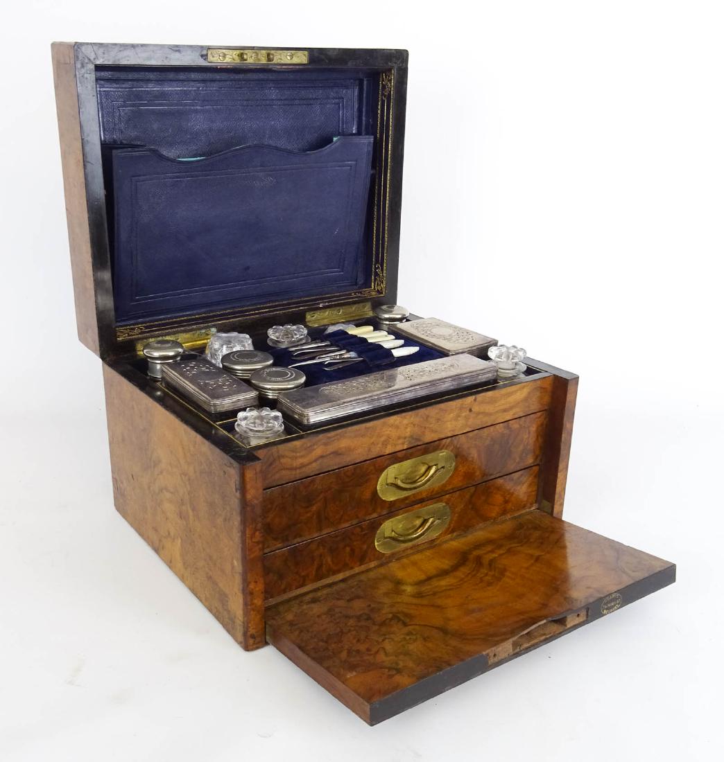 19th c. Burlwood Travelling Case (1 of 12)