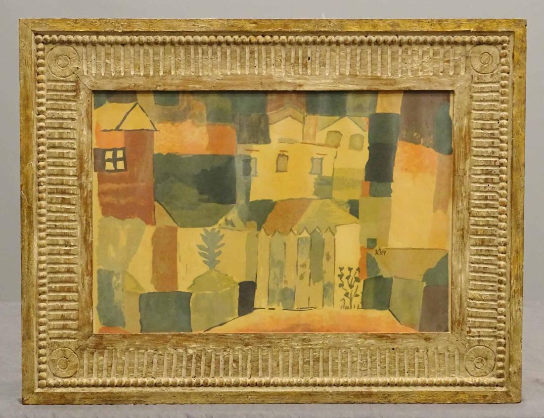 Paul Klee (1879-1940): Paul Klee (1879-1940), houses, lithograph. Carved frame. Sight 13" x 19".