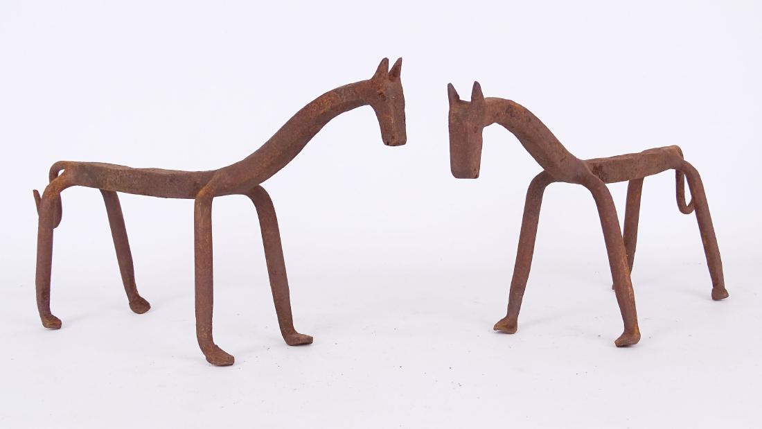 Pair Figural Iron Fire Dogs (1 of 4)