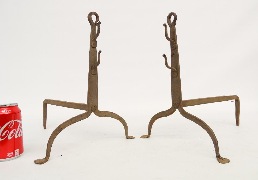 Pair Cast Iron Andirons (1 of 4)