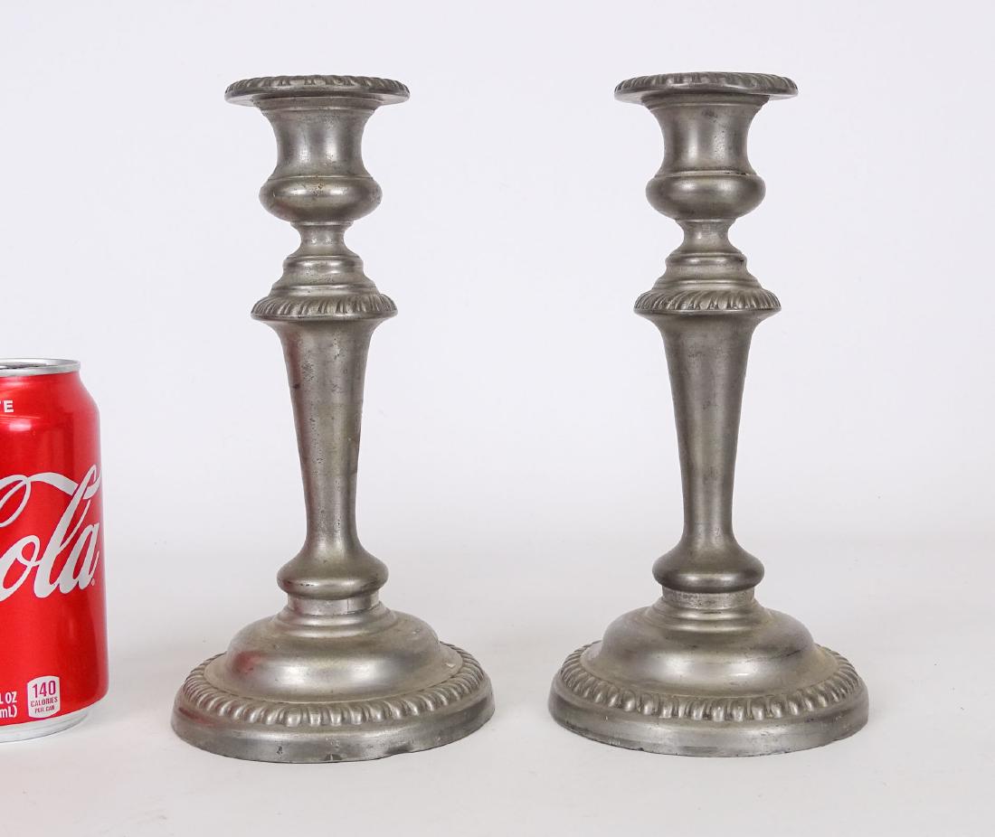 Pair Pewter Candlesticks (1 of 3)