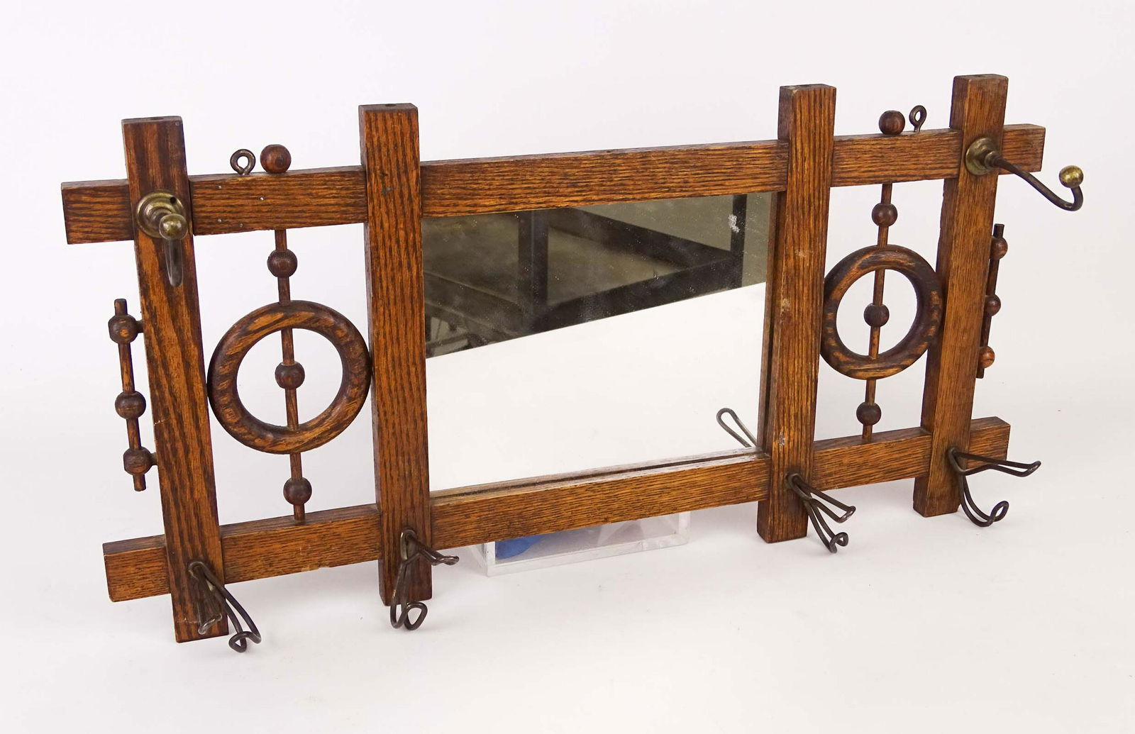 C. 1900-1910 Oak Stick And Ball Hall Rack (1 of 3)
