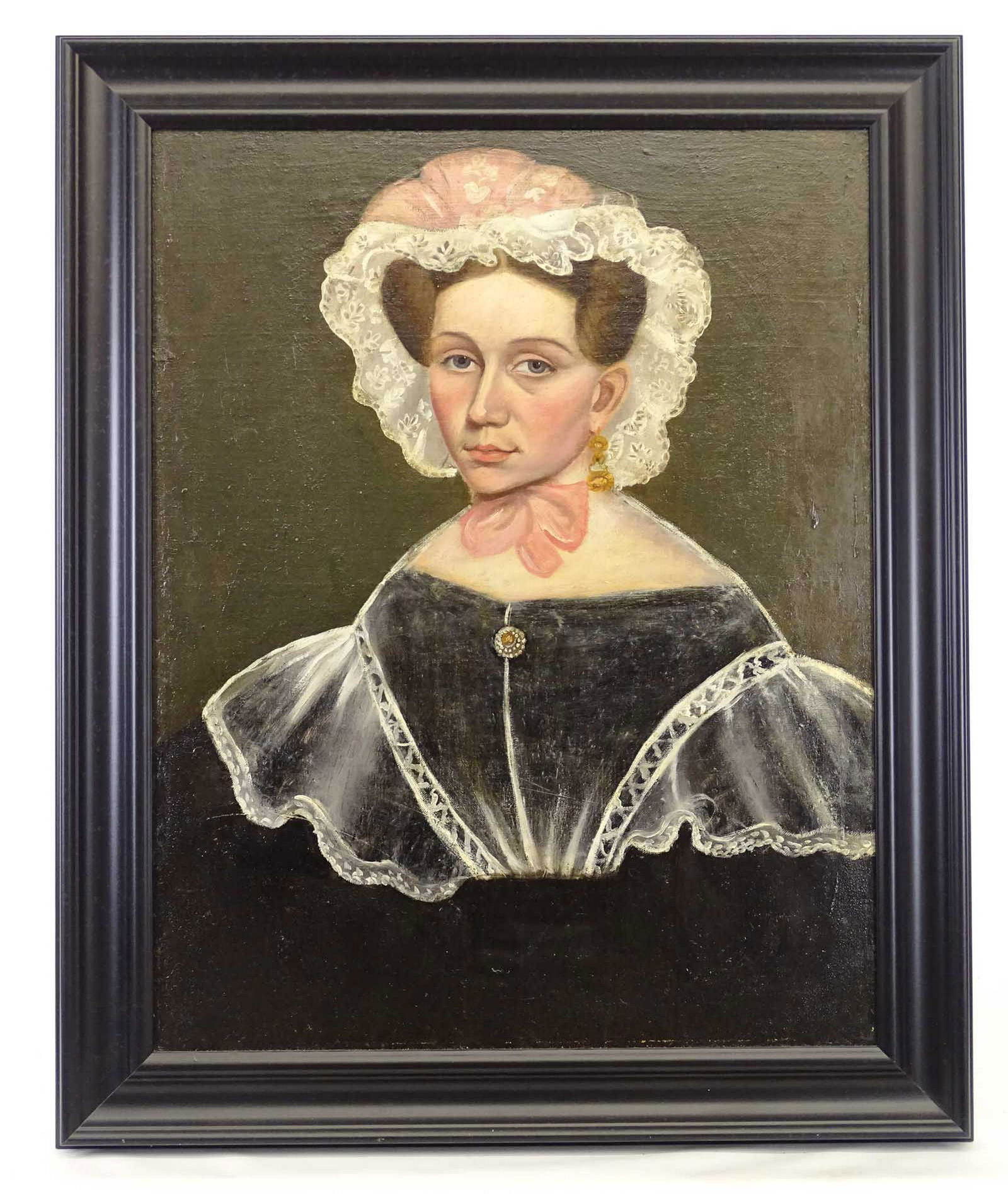 19th c. American School, Portrait Of A Woman (1 of 2)