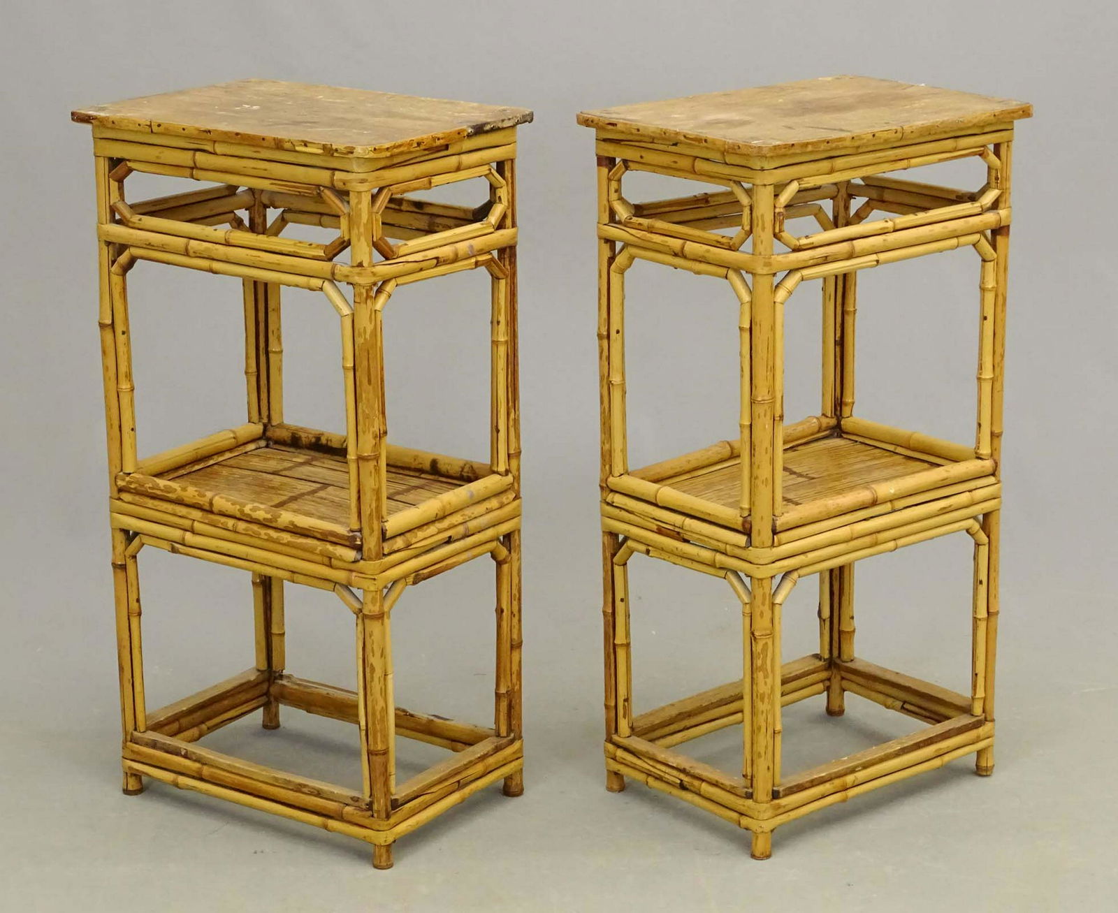 Pair Vintage Bamboo Stands (1 of 7)