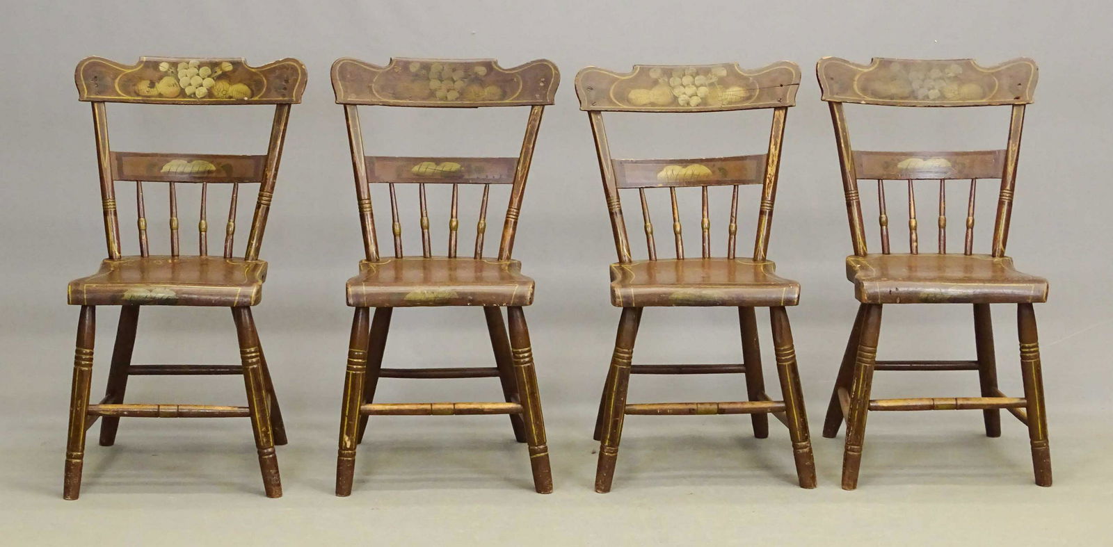 Set Of (4) 19th c. Painted Chairs (1 of 5)