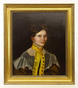 19th c. Portrait Of A Woman: 19th c. portrait of a woman. Oil on canvas. 26 1/2" x 22 1/2".