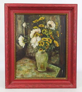 Nell Boardman (1894-1968): Nell Boardman (1894-1968), floral subject, oil on canvas. Signed and dated '41 LRC. 20" x 16".