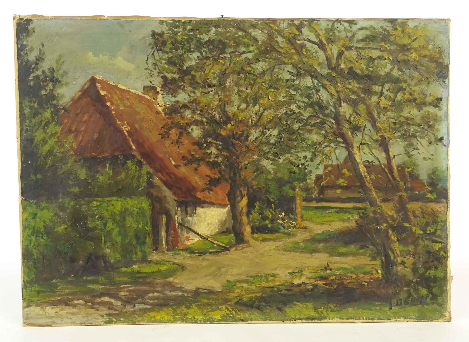 Continental School, Landscape: Continental School, landscape, oil on canvas. Signed indistinctly LRC. 19 3/4" x 27 3/4".