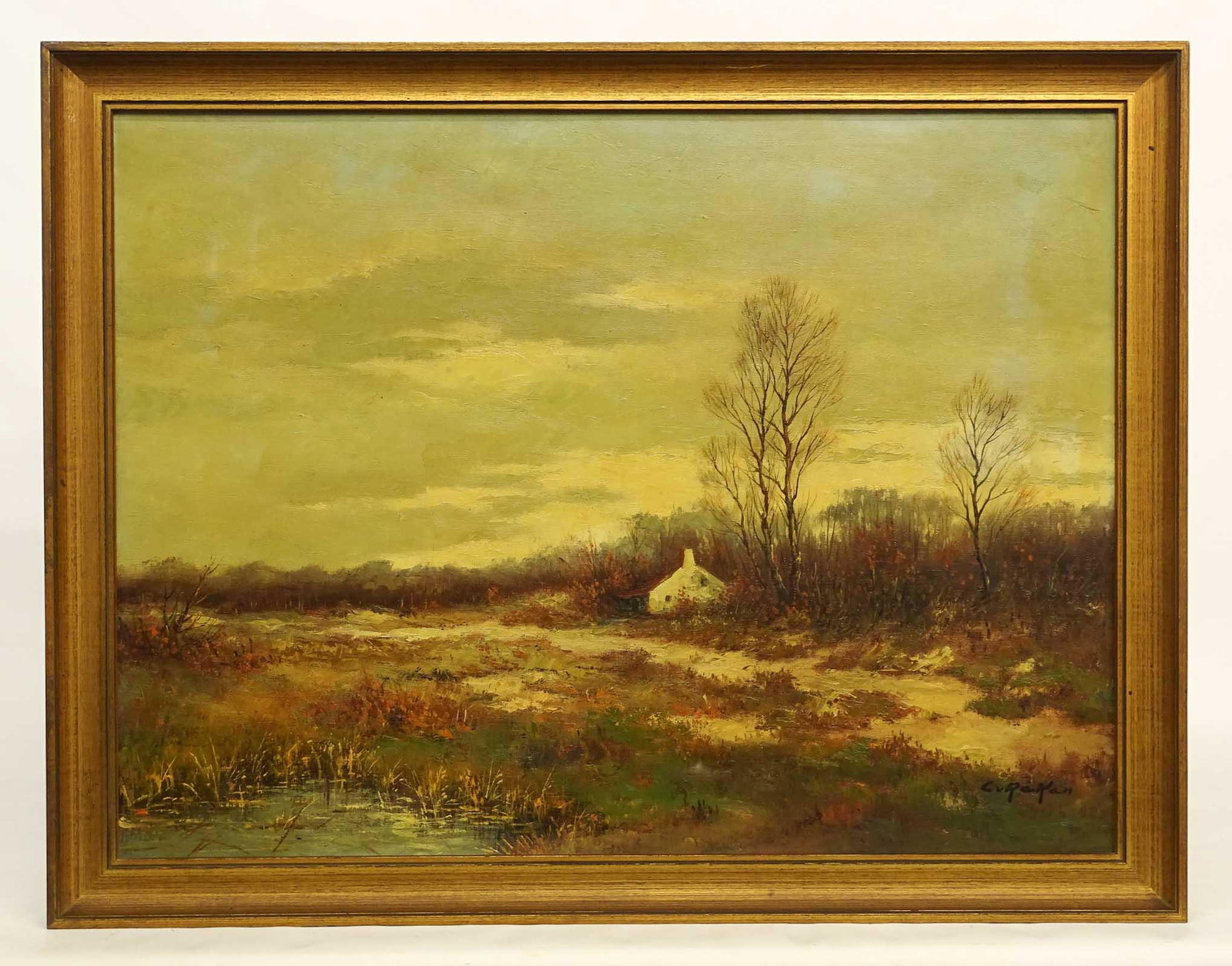 Continental School, Landscape: Continental School, landscape, oil on canvas, signed indistinctly LRC. 23 3/4" x 31 3/4".