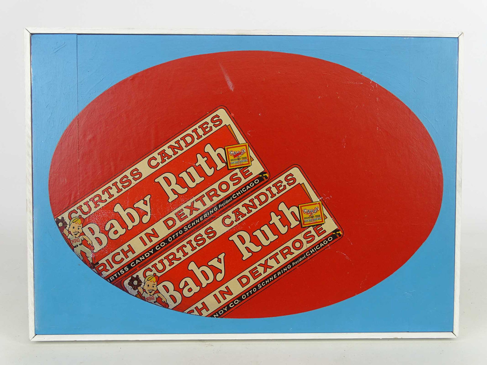 William Klenk (R.I. b. 1930): William Klenk (R. I. b. 1930), "DOUBLE RUTHS", mixed media. Frame overall 12 1/2" x 17 1/4". Label verso.